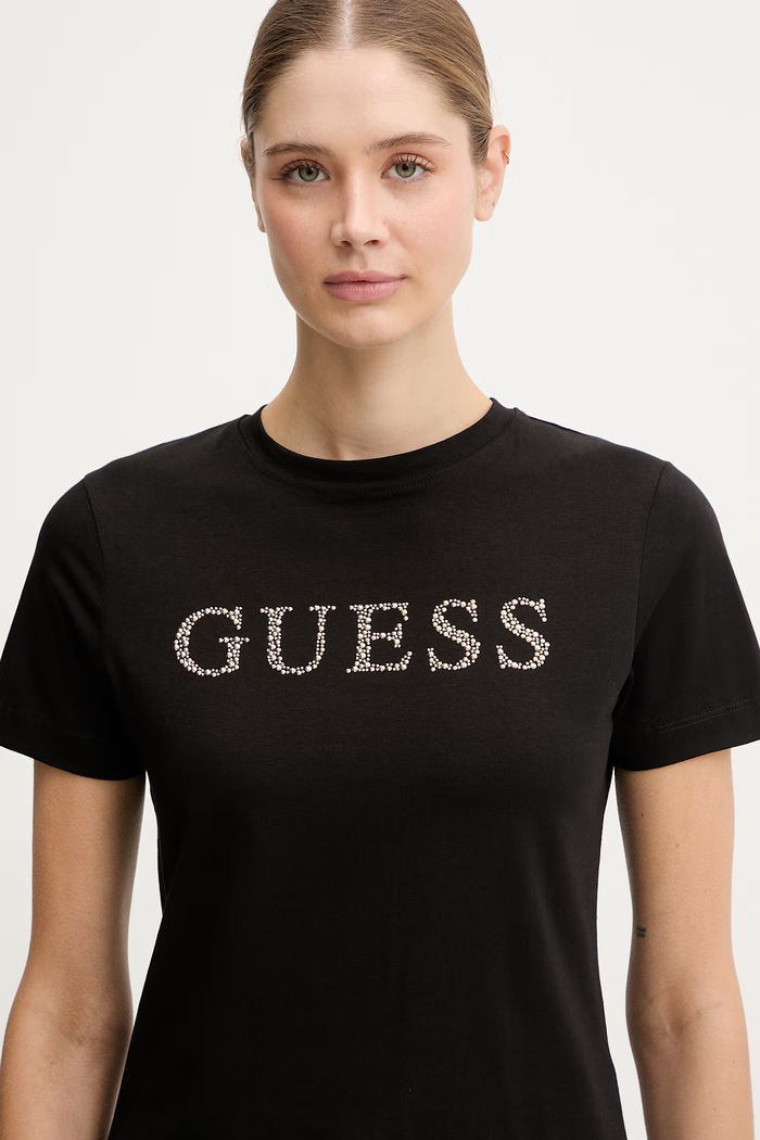 Guess din bumbac cu elastan OCTAVIA negru V6RI20.J1314