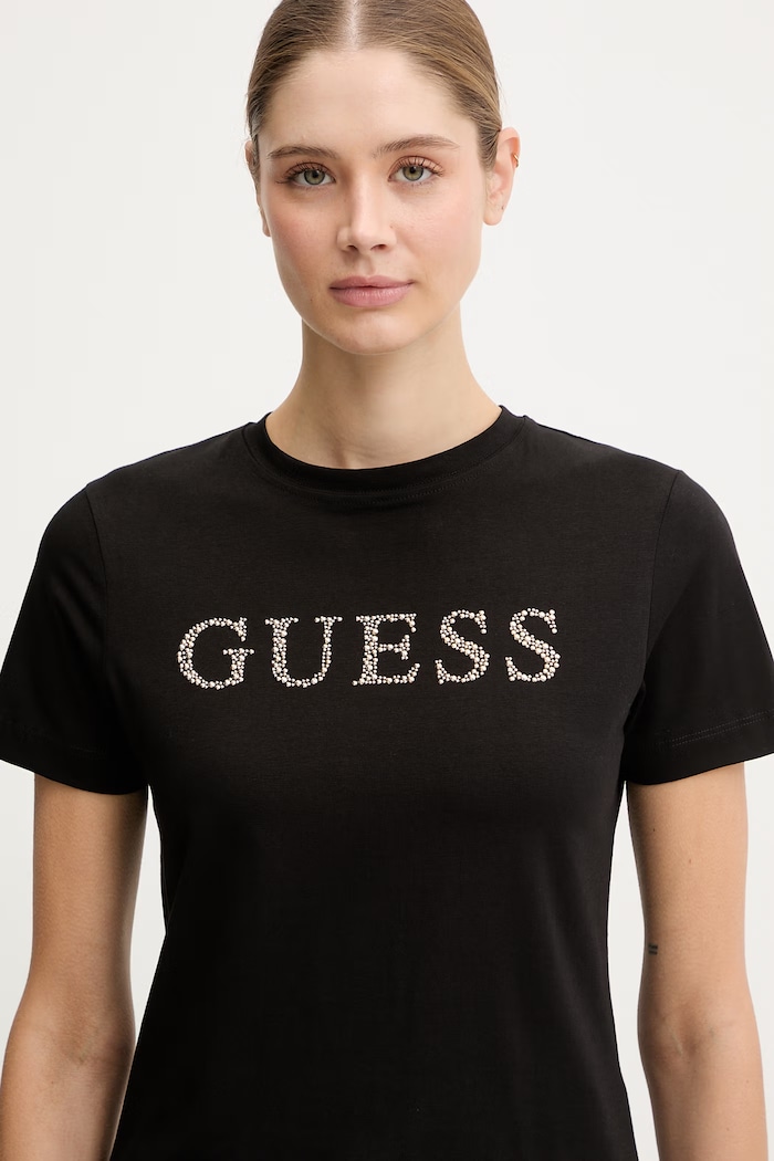 Guess din bumbac cu elastan OCTAVIA negru V6RI20.J1314
