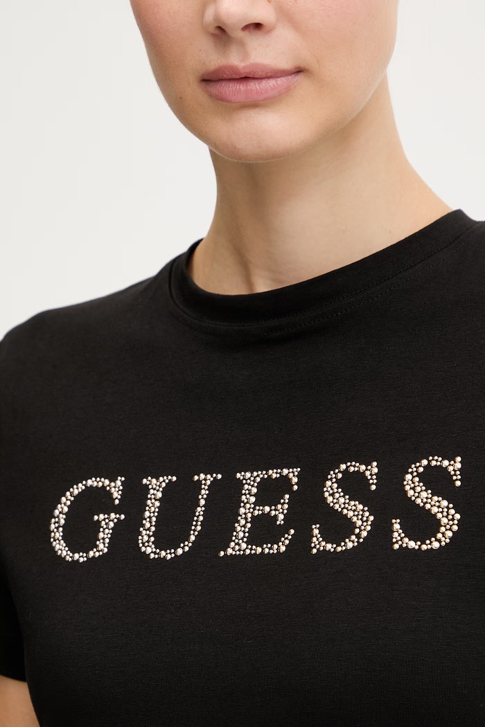 Guess din bumbac cu elastan OCTAVIA V6RI20.J1314 negru