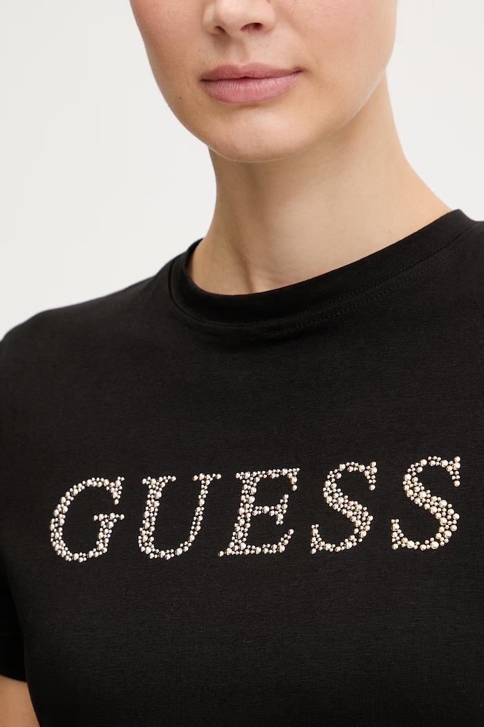 Guess din bumbac cu elastan OCTAVIA V6RI20.J1314 negru