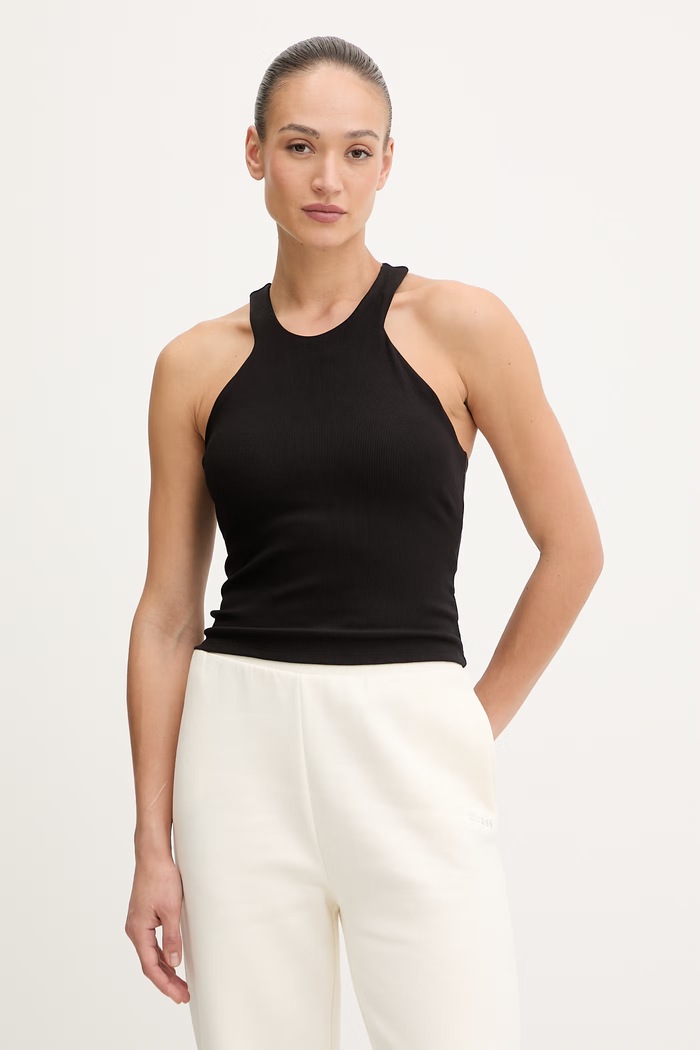 Guess top NAT z elastanem czarny V6RP09.KD932