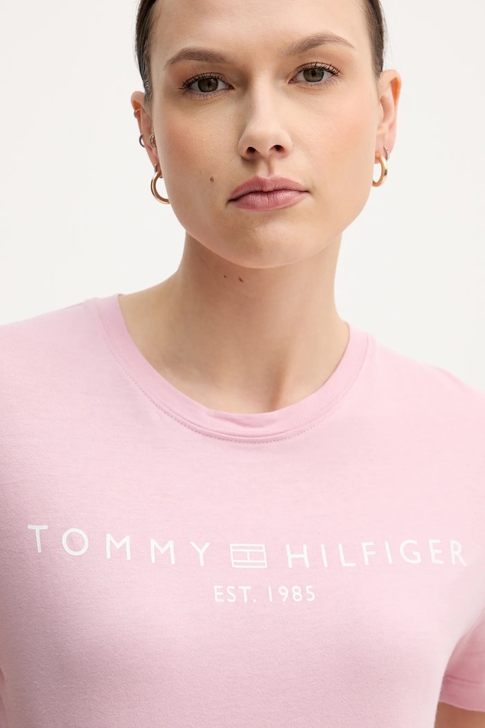 Tommy Hilfiger tričko dámske bavlnené ružová WW0WW40276.