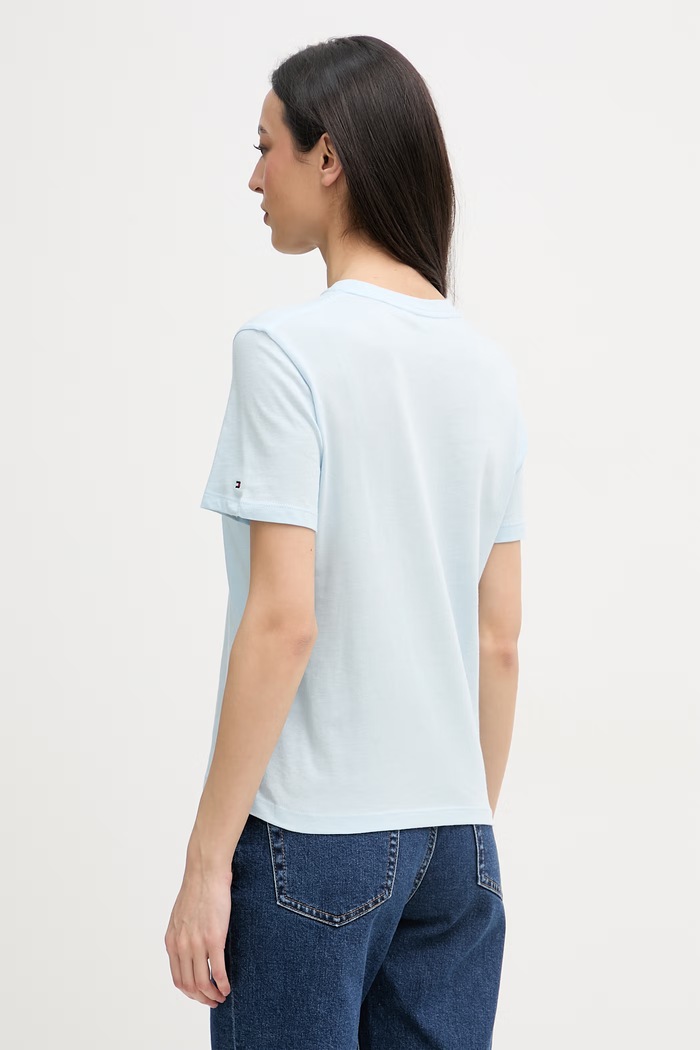 Oblečenie Tommy Hilfiger tričko dámske bavlnené WW0WW40276. modrá