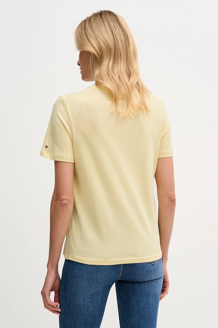Oblečenie Tommy Hilfiger tričko dámske bavlnené WW0WW40276. žltá