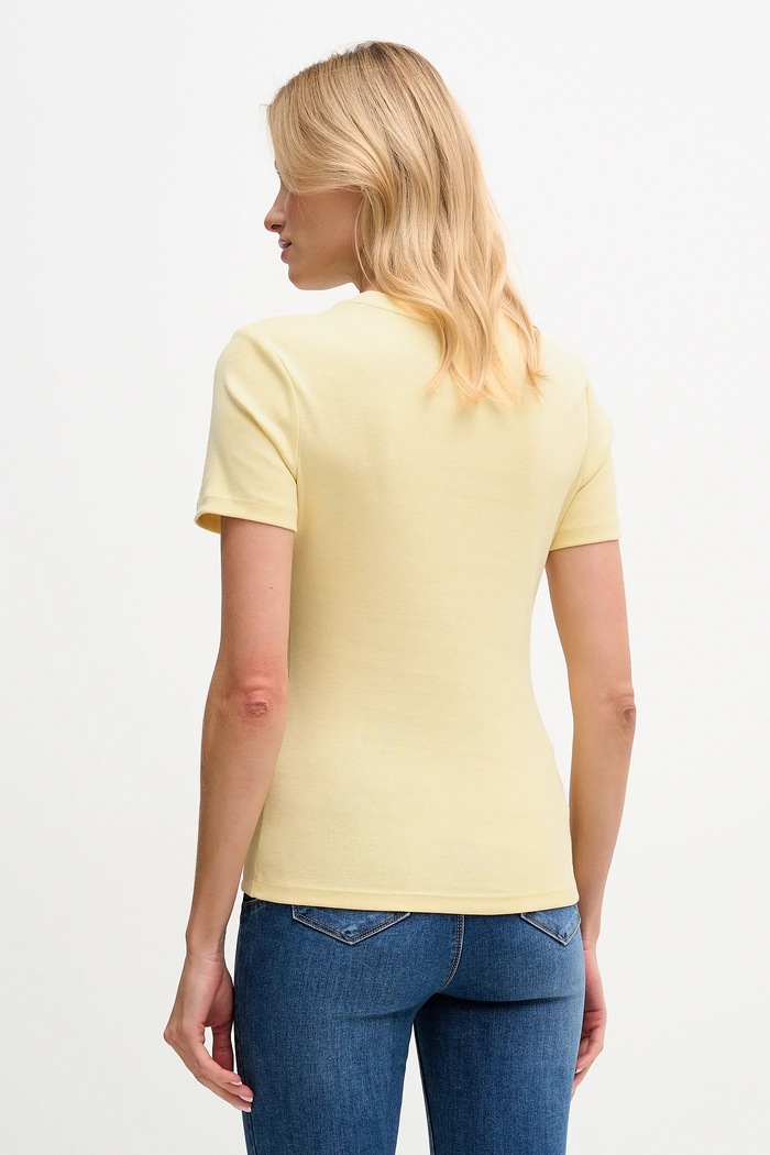 Oblečenie Tommy Hilfiger tričko dámske bavlnené WW0WW40587. žltá