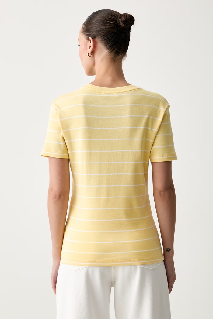 Odzież Tommy Hilfiger T-shirt damski bawełniany WW0WW40587. żółty