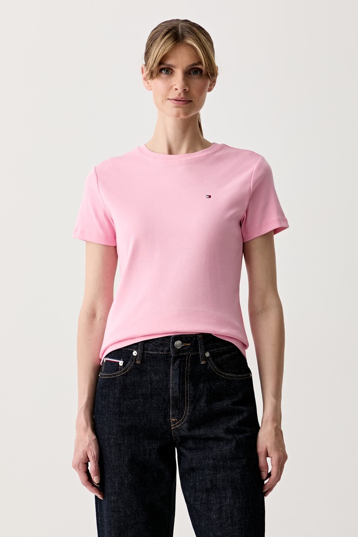 Tommy Hilfiger t-shirt γυναικείο βαμβακερό ροζ WW0WW40587.