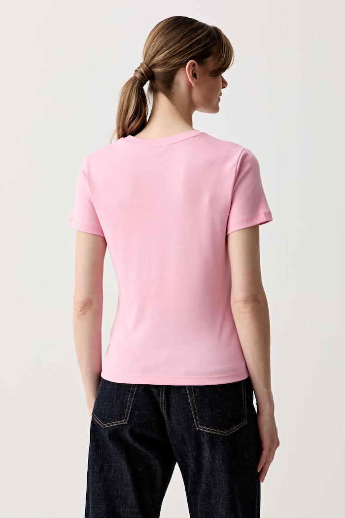 Ρούχα Tommy Hilfiger t-shirt γυναικείο βαμβακερό WW0WW40587. ροζ