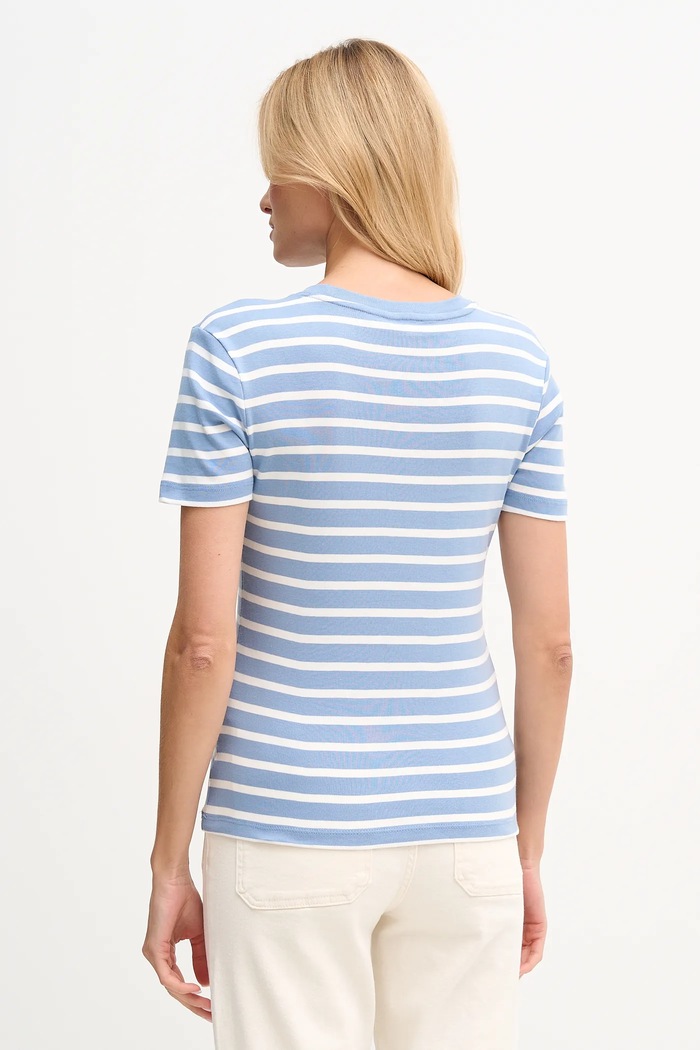 Oblečenie Tommy Hilfiger tričko dámske bavlnené WW0WW40587. modrá