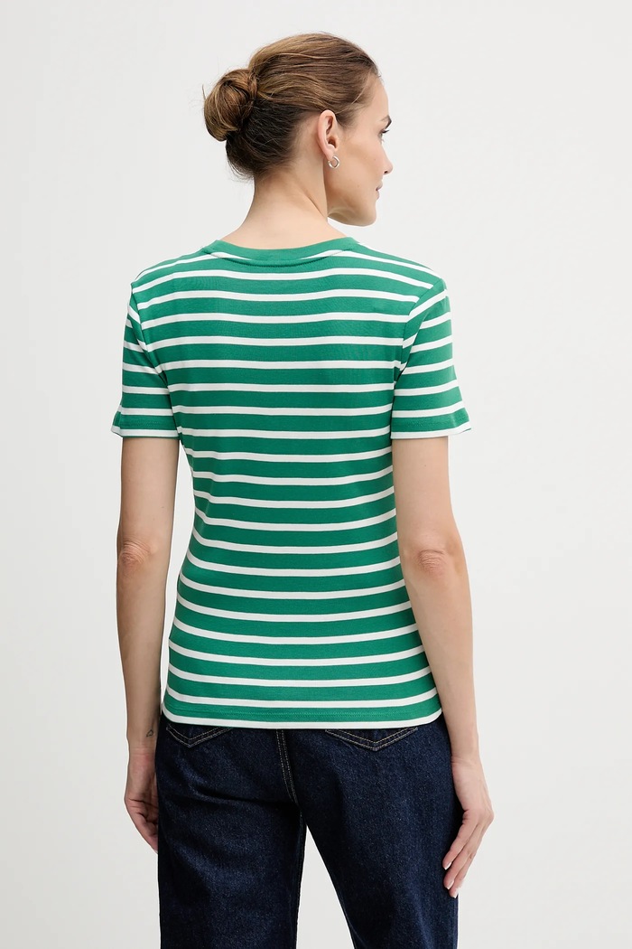 Ρούχα Tommy Hilfiger t-shirt γυναικείο βαμβακερό WW0WW40587. πράσινο