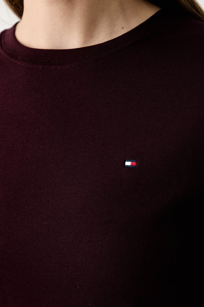 Tommy Hilfiger tričko dámské bavlněné WW0WW40587. burgundské