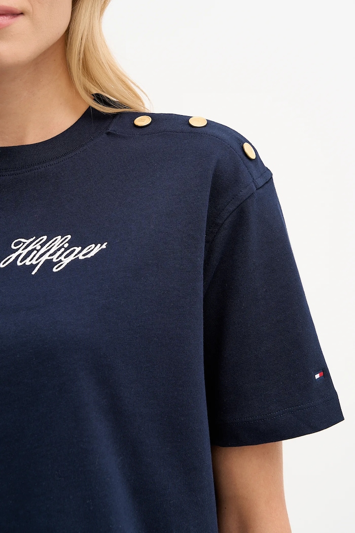 Tommy Hilfiger tricou din bumbac WW0WW47819 bleumarin