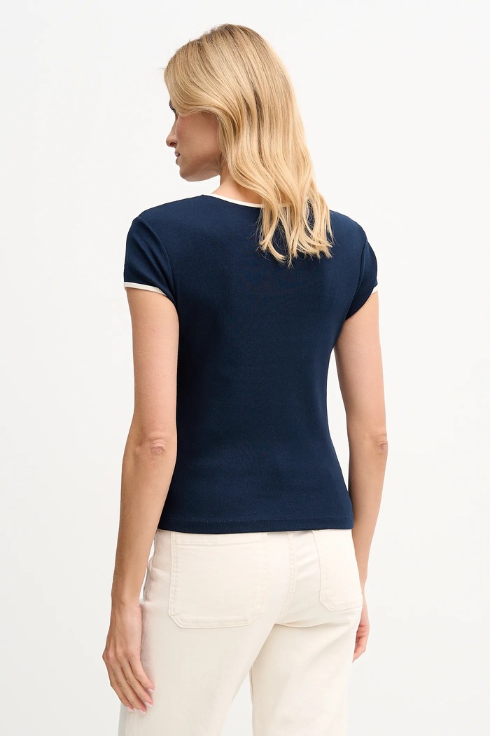 Oblečenie Bavlnené tričko Tommy Hilfiger WW0WW47881 tmavomodrá
