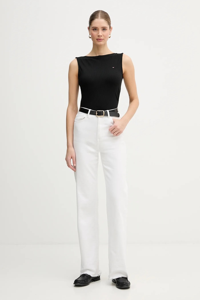 Tommy Hilfiger top dámsky WW0WW47807 čierna SS26