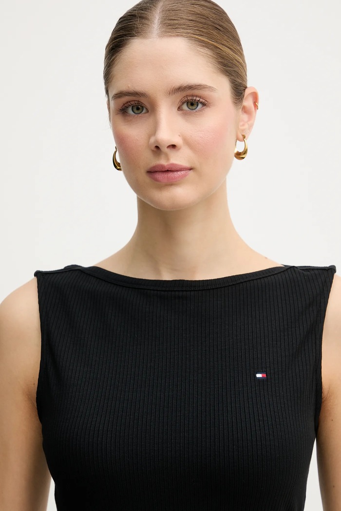 Tommy Hilfiger top dámsky čierna WW0WW47807