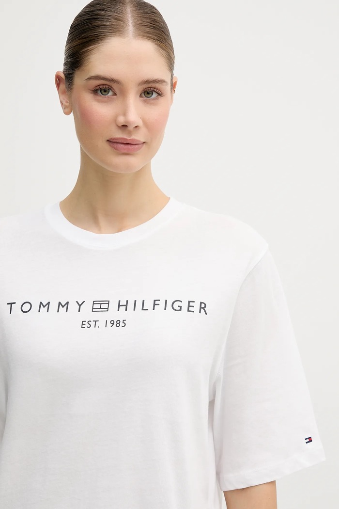 Tommy Hilfiger majica za žene od pamuka bijela WW0WW47811