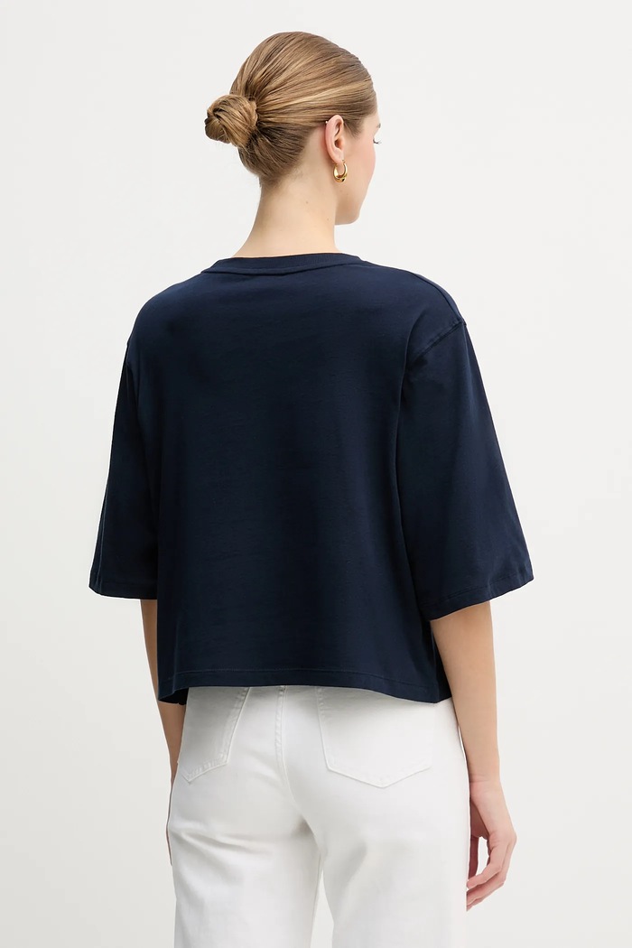 Odjeća Tommy Hilfiger Majica za žene od pamuka WW0WW47811 mornarsko plava