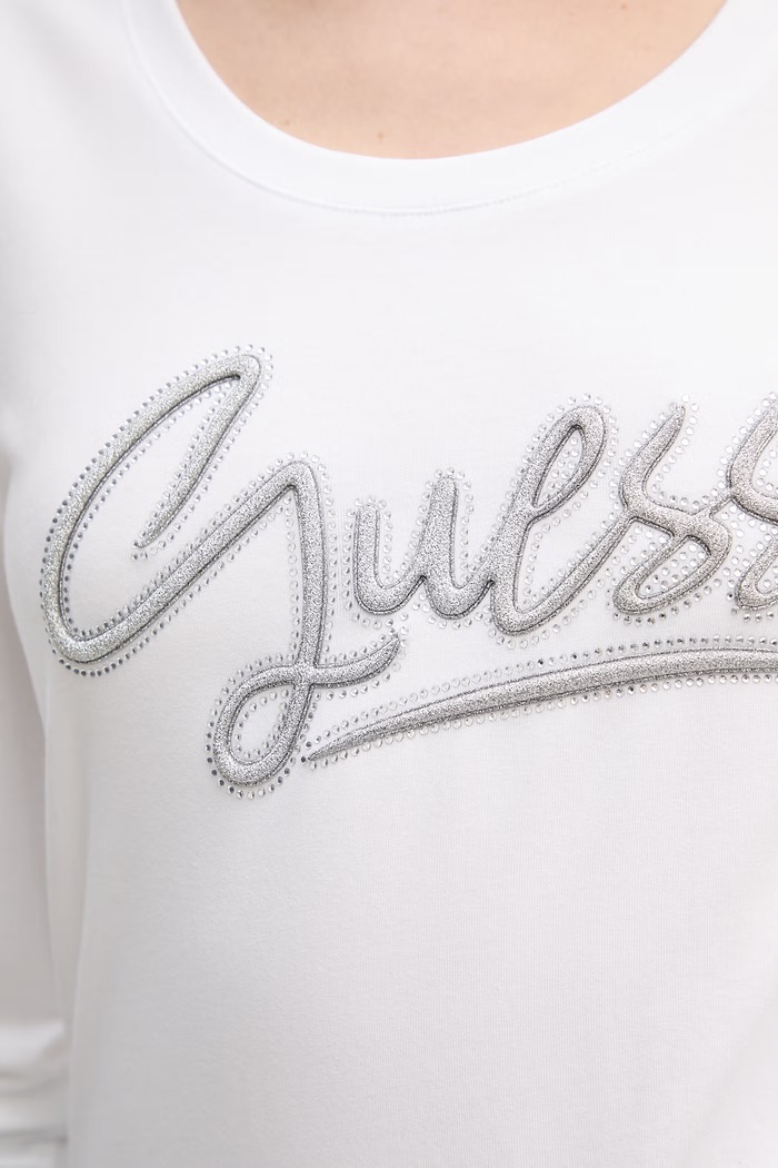 Tričko s dlouhým rukávem Guess W6RI25.J1314 bílá