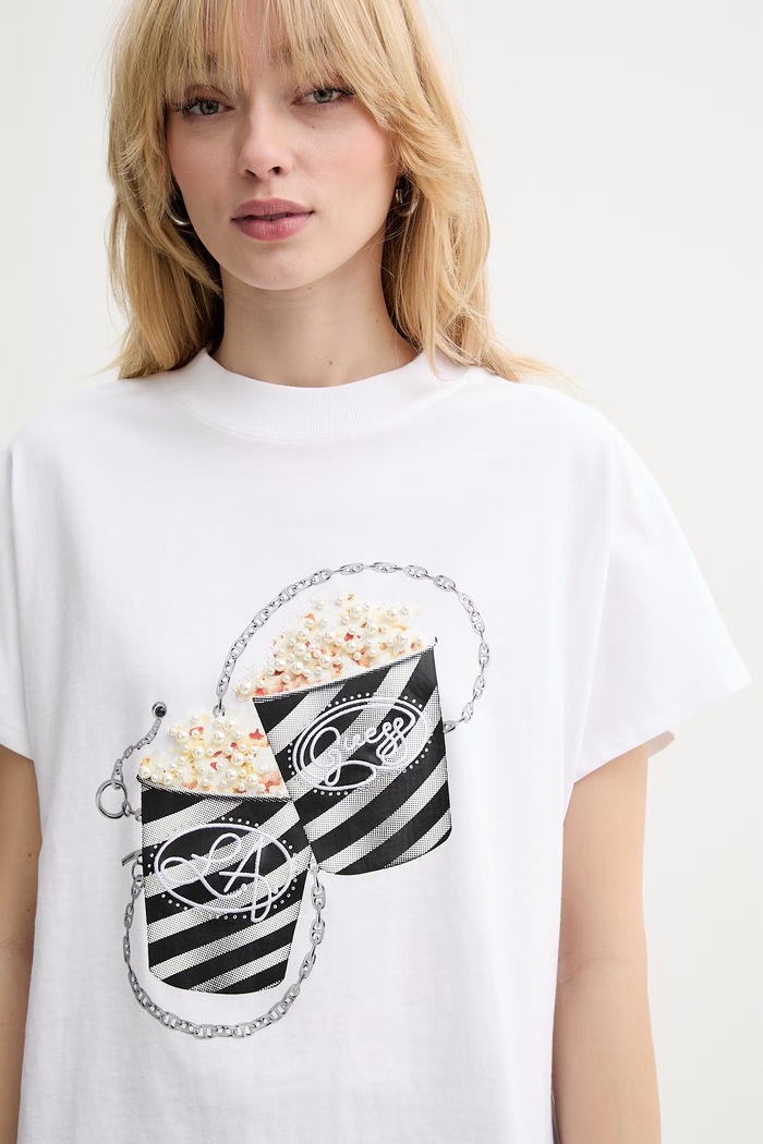 Guess t-shirt in cotone bianco W6RI28.I3Z14