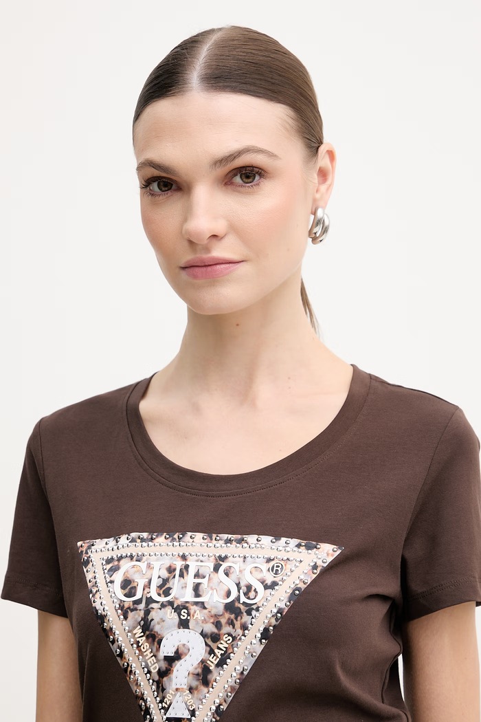 Guess t-shirt LEO marrone W6RI32.J1314
