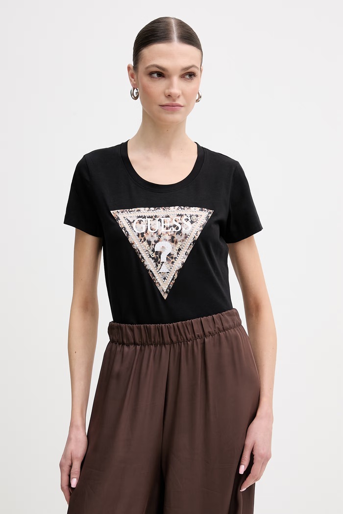 Tričko Guess LEO slim černá W6RI32.J1314