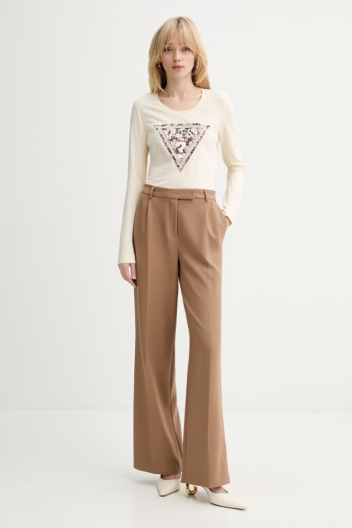 Блуза с дълги ръкави Guess LEO W6RI33.J1314 бежов SS26