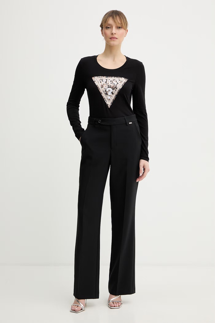 Блуза с дълги ръкави Guess LEO W6RI33.J1314 черен SS26