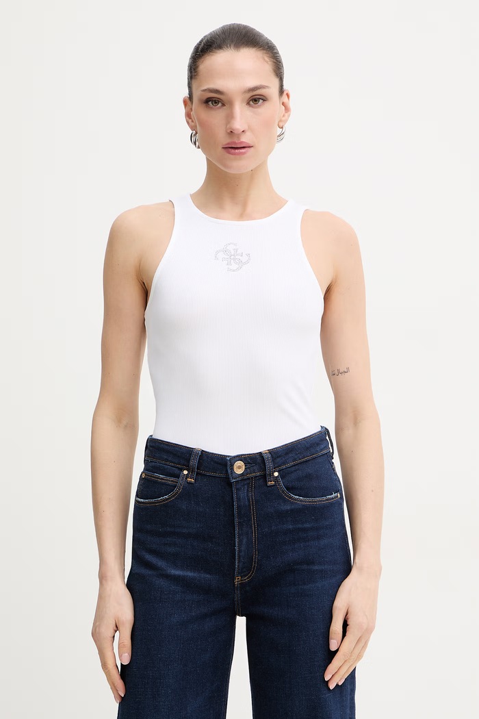 Топ Guess GUENDALINA вталена бял W6RP39.KD092