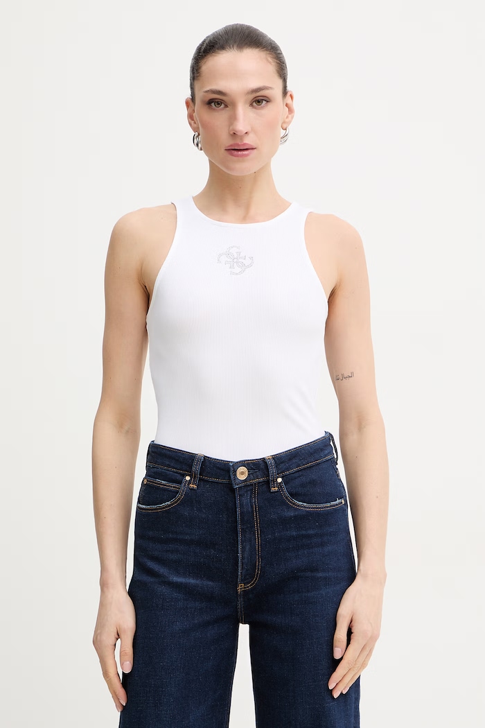 Топ Guess GUENDALINA вталена бял W6RP39.KD092