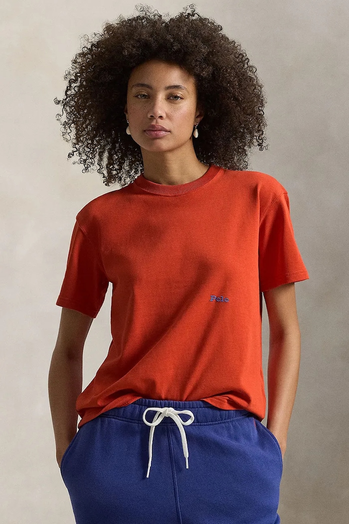 Bavlnené tričko Polo Ralph Lauren nášivka oranžová 211A96263