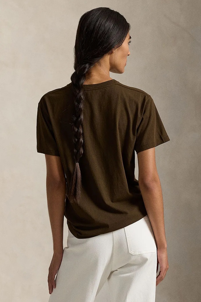 Pamučna majica Polo Ralph Lauren 211A96599 smeđa SS26