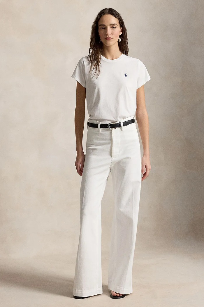 Дрехи Polo Ralph Lauren тениска дамска памучна 211B14605 бял