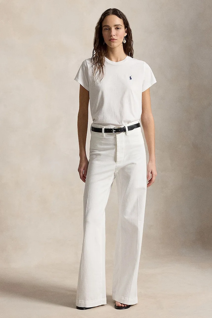 Дрехи Polo Ralph Lauren тениска дамска памучна 211B14605 бял