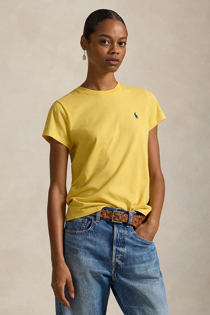 Polo Ralph Lauren Tricou femei din bumbac imprimeu galben 211B14605