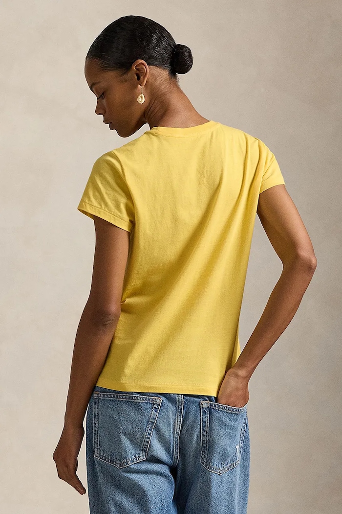 Polo Ralph Lauren Tricou femei din bumbac 211B14605 galben SS26