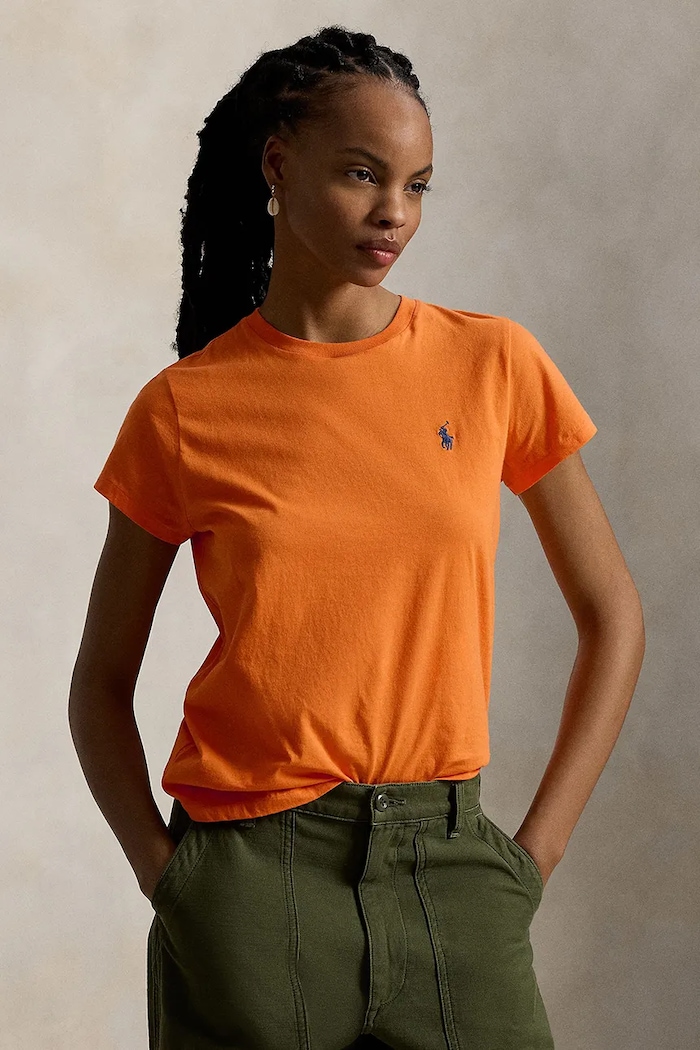 Polo Ralph Lauren tricou din bumbac pentru femei bumbac portocaliu 211B14605