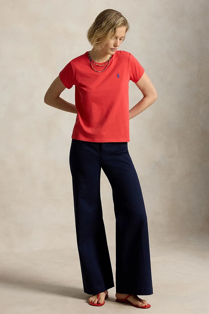 Abbigliamento Polo Ralph Lauren t-shirt in cotone da donna 211B14605 rosso