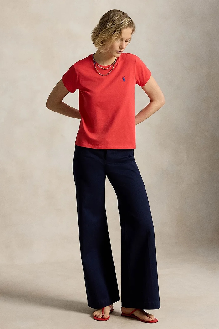 Abbigliamento Polo Ralph Lauren t-shirt in cotone da donna 211B14605 rosso