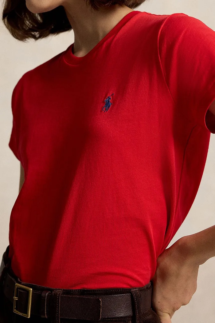 T-shirt damski bawełniany Polo Ralph Lauren 211B14605 czerwony