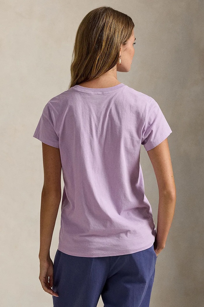 Polo Ralph Lauren t-shirt damski bawełniany 211B14605 fioletowy SS26