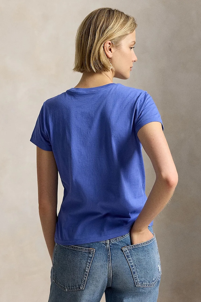 Polo Ralph Lauren t-shirt in cotone da donna 211B14605 blu SS26