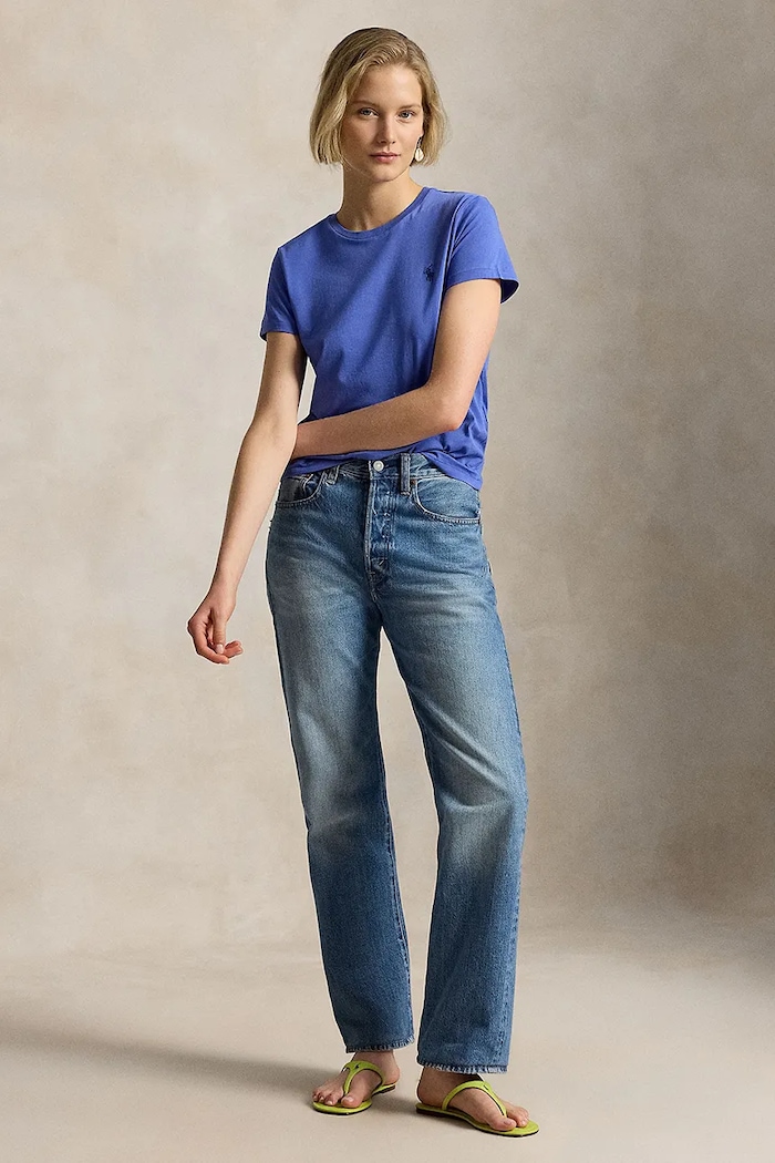Abbigliamento Polo Ralph Lauren t-shirt in cotone da donna 211B14605 blu