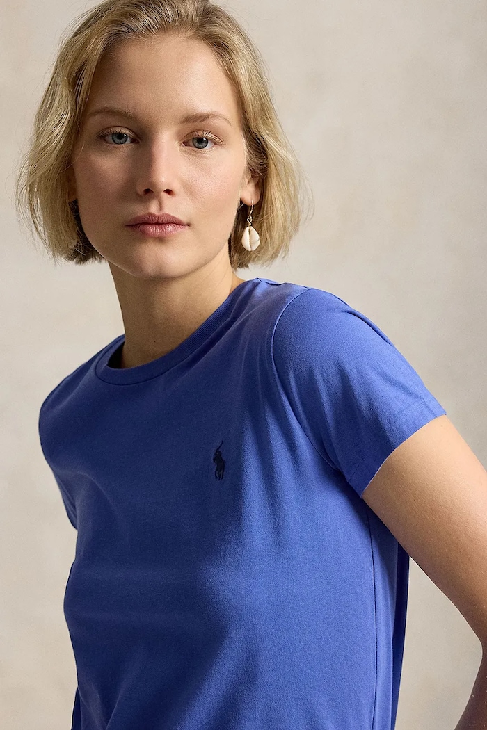Polo Ralph Lauren t-shirt in cotone da donna blu 211B14605