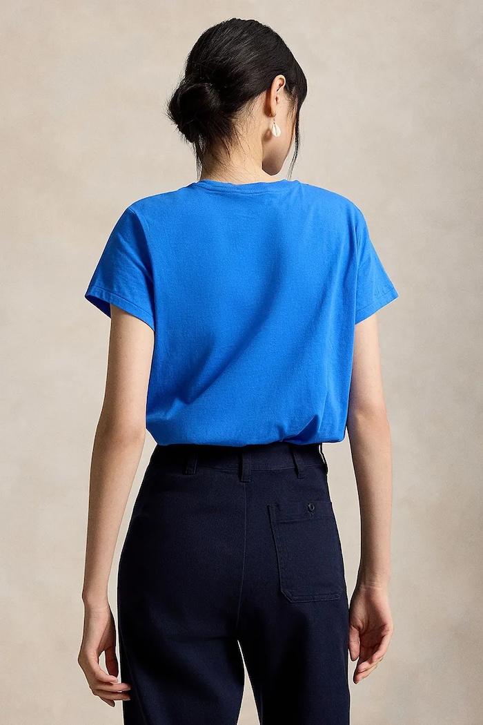 Polo Ralph Lauren tricou pentru femei, din bumbac 211B14605 albastru SS26