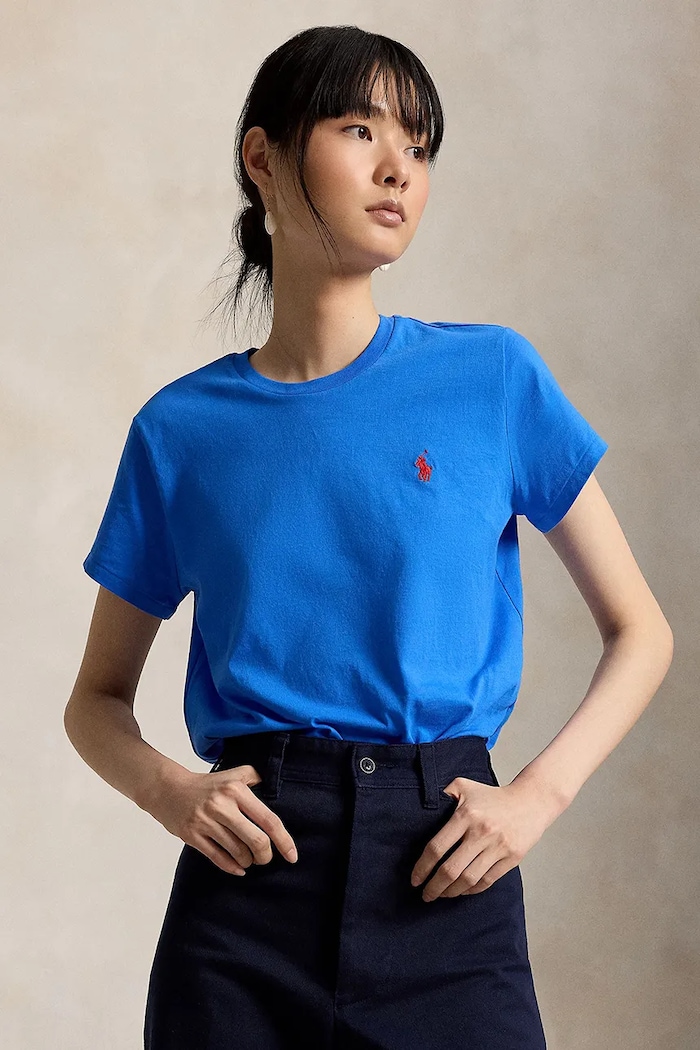Polo Ralph Lauren tricou pentru femei, din bumbac 211B14605 albastru