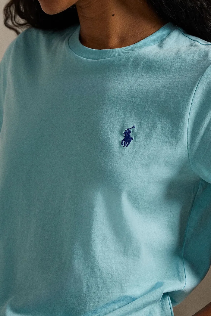 Polo Ralph Lauren T-shirt in cotone da donna turchese 211B14605