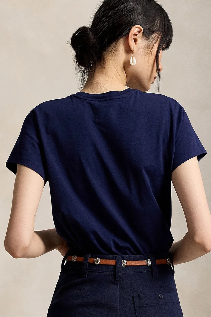 Polo Ralph Lauren T-shirt damski bawełniany 211B14605 granatowy SS26