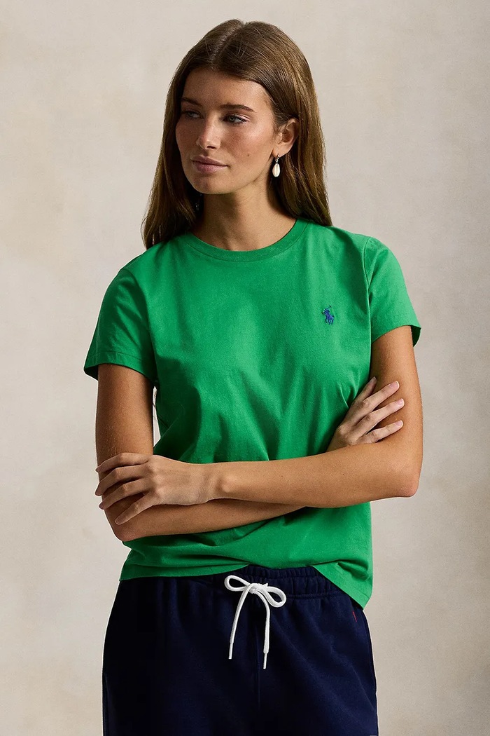 Polo Ralph Lauren T-shirt in cotone da donna regolare turchese 211B14605