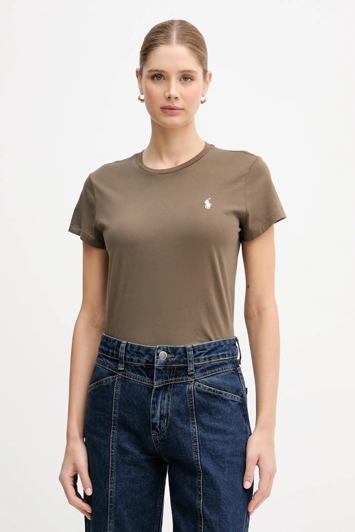Polo Ralph Lauren тениска дамска памучна щампа кафяв 211B14605