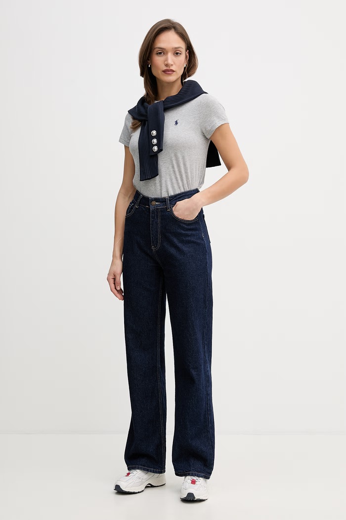 Polo Ralph Lauren T-shirt in cotone da donna 211B14605 grigio SS26
